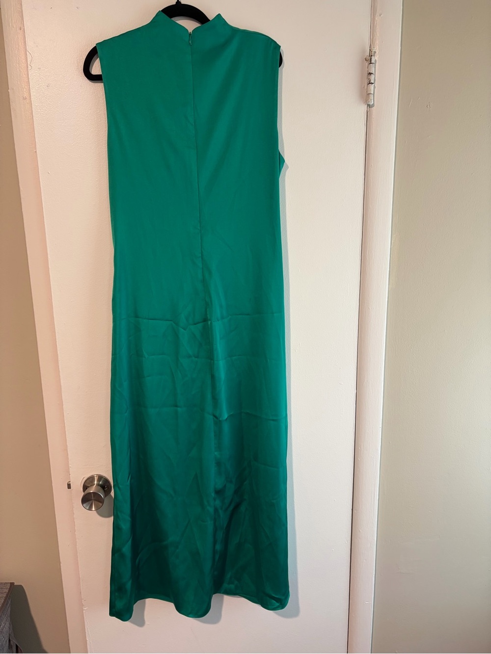 Sandro Titanic Emerald Ruched Front Sleeveless Maxi Dress size 42 us 10 NWT - Picture 4 of 7